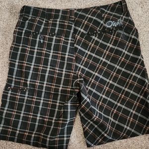 O'Neill Black Plaid Ronin Walking Skate Golf Short